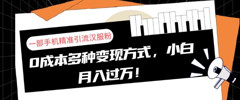 一部手机精准引流汉服粉，0成本多种变现方式，小白月入过万！-Xiaobei云