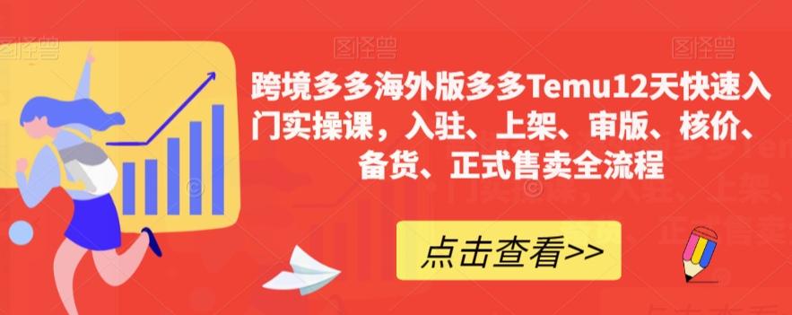跨境多多海外版多多Temu12天快速入门实操课，入驻、上架、审版、核价、备货、正式售卖全流程-Xiaobei云