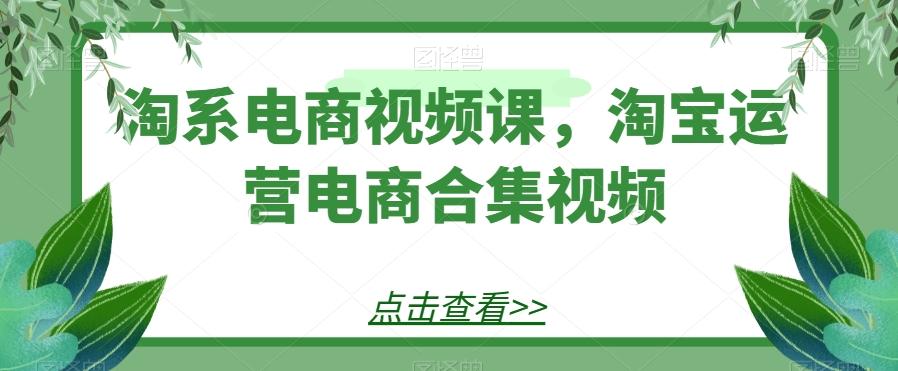 淘系电商视频课，淘宝运营电商合集视频-Xiaobei云