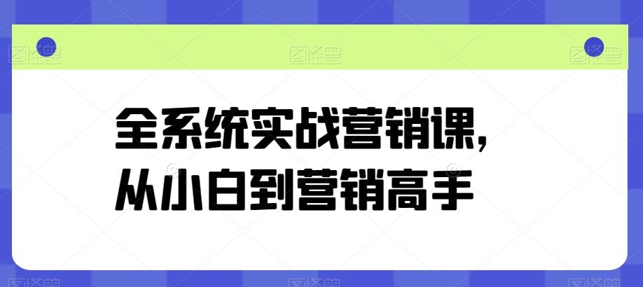全系统实战营销课，从小白到营销高手-Xiaobei云