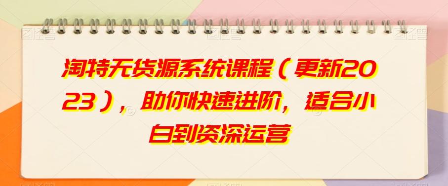 淘特无货源系统课程（更新2023），助你快速进阶，适合小白到资深运营-Xiaobei云