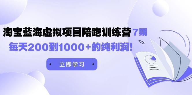 (9541期)黄岛主《淘宝蓝海虚拟项目陪跑训练营7期》每天200到1000+的纯利润-Xiaobei云