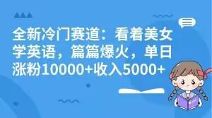 全新冷门赛道：看着美女学英语，篇篇爆火，单日涨粉10000+收入5000+-Xiaobei云