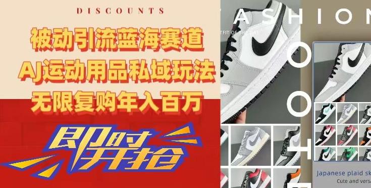 被动引流蓝海赛道，AJ运动用品私域玩法，无限复购年入百万【揭秘】-Xiaobei云