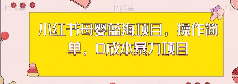 小红书母婴蓝海项目，操作简单，0成本暴力项目-Xiaobei云