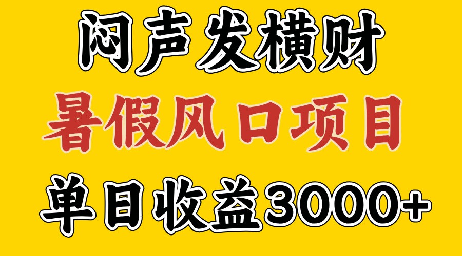 30天赚了7.5W 暑假风口项目，比较好学，2天左右上手-Xiaobei云