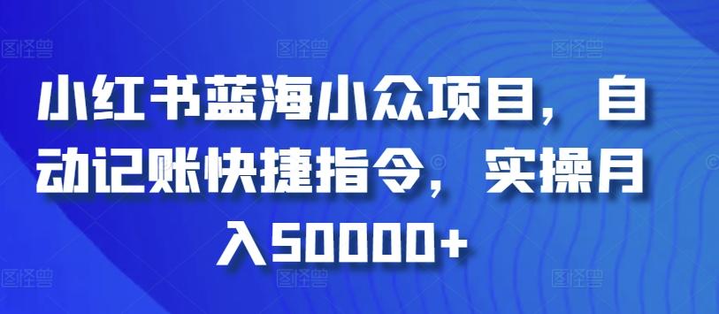 小红书蓝海小众项目，自动记账快捷指令，实操月入50000+【揭秘】-Xiaobei云