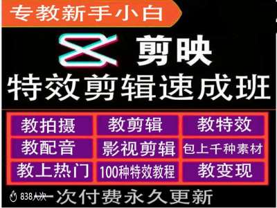 剪映特效教程和运营变现教程，特效剪辑速成班，专教新手小白-Xiaobei云
