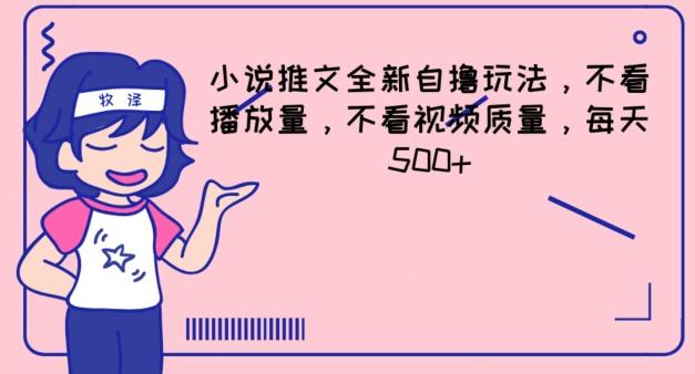 小说推文全新自撸玩法，不看播放量，不看视频质量，每天500+【揭秘】-Xiaobei云