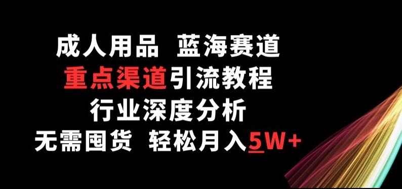 成人用品，蓝海赛道，重点渠道引流教程，行业深度分析，无需囤货，轻松月入5W+【揭秘】-Xiaobei云