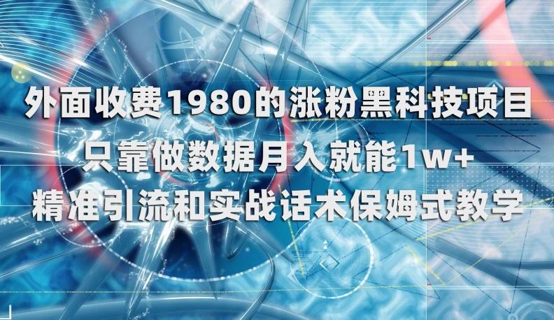 外面收费1980的涨粉黑科技项目，只靠做数据月入就能1w+【揭秘】-Xiaobei云