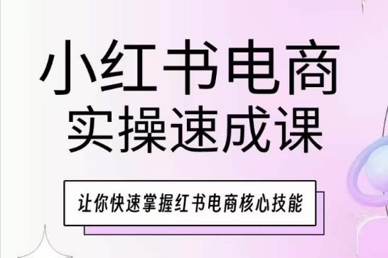 小红书电商实操速成课，让你快速掌握红书电商核心技能-Xiaobei云