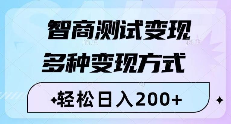 智商测试变现，轻松日入200+，几分钟一个视频，多种变现方式-Xiaobei云