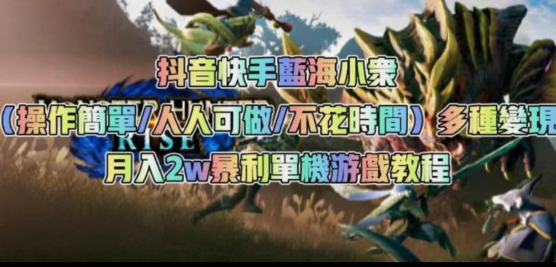 抖音快手蓝海小众（操作简单人人可做不花时间）多种变现月入2w＋暴利单机游戏教程-Xiaobei云