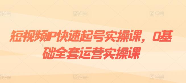 短视频IP快速起号实操课，0基础全套运营实操课，爆款内容设计+粉丝运营+内容变现-Xiaobei云