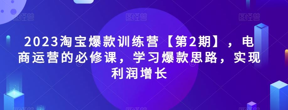 2023淘宝爆款训练营【第2期】，电商运营的必修课，学习爆款思路，实现利润增长-Xiaobei云